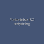 Forkortelse ISO betydning